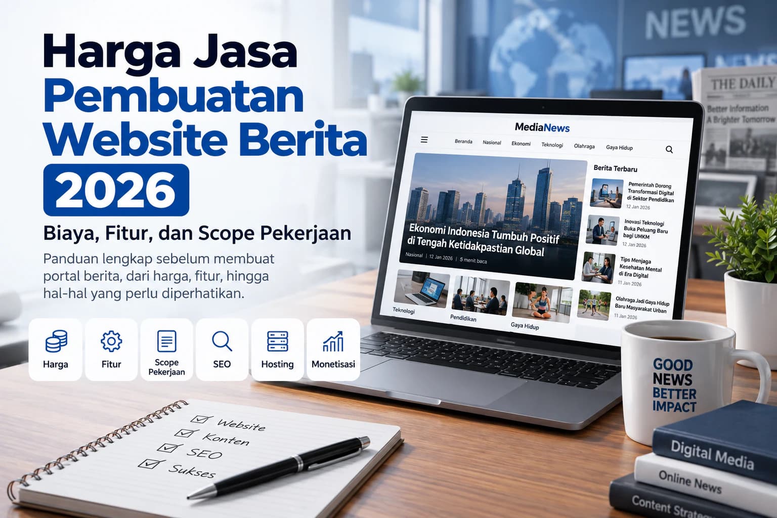 Harga Jasa Pembuatan Website Berita 2026: Biaya, Fitur, dan Scope Pekerjaan